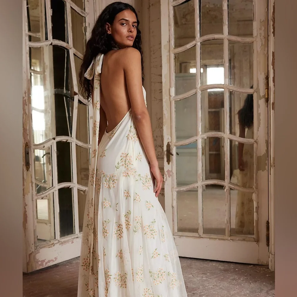 Free People Embroidered Holding On Convertible Maxi Dress